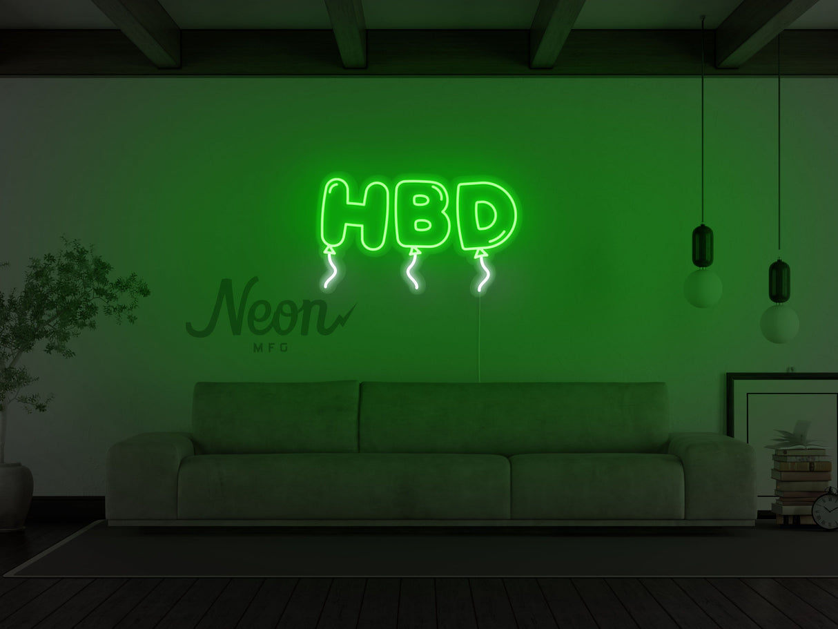 HBD Happy Birthday LED Neon Sign