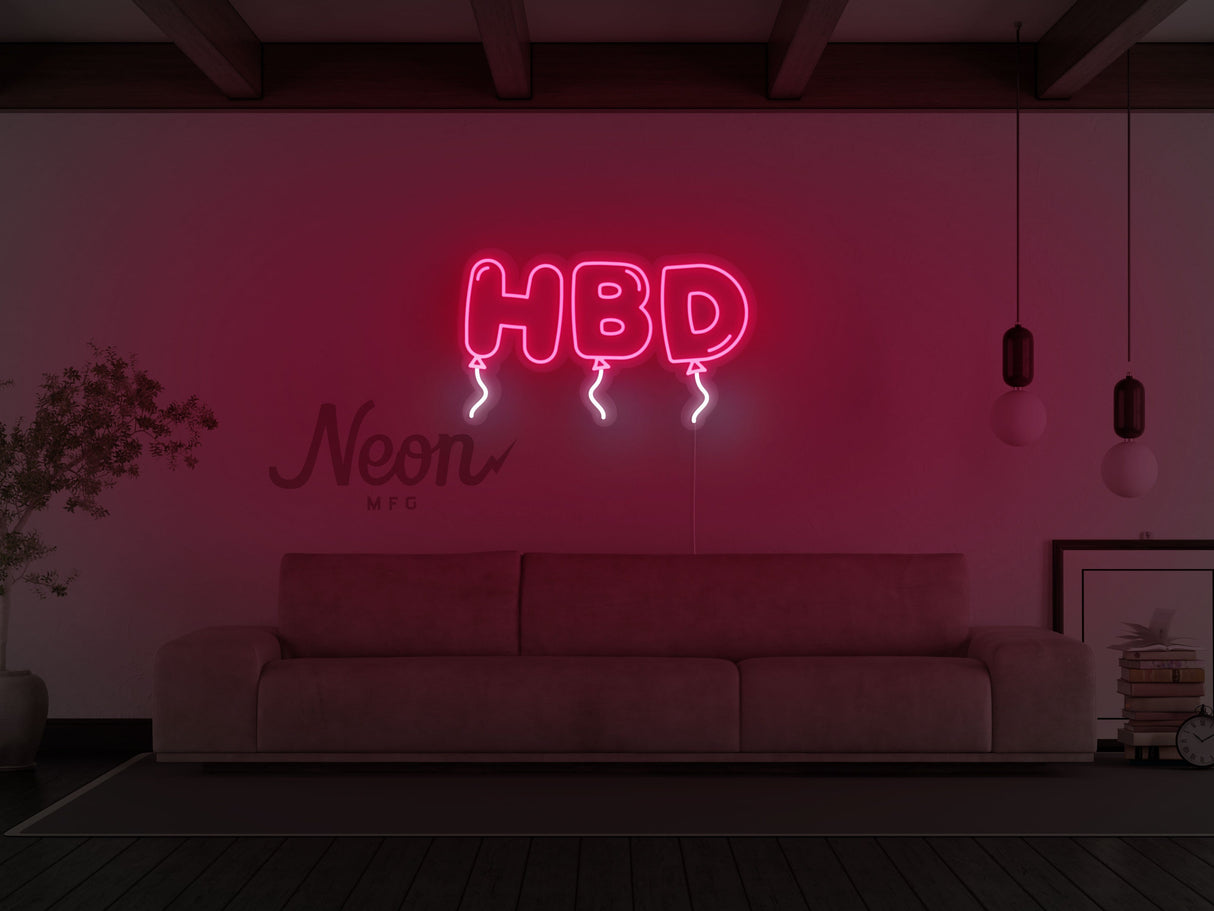 HBD Happy Birthday LED Neon Sign