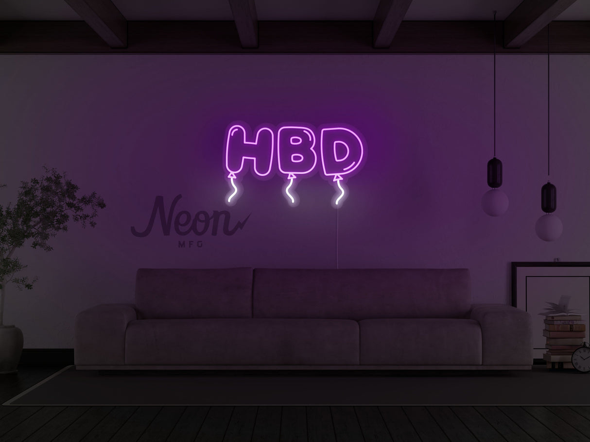 HBD Happy Birthday LED Neon Sign