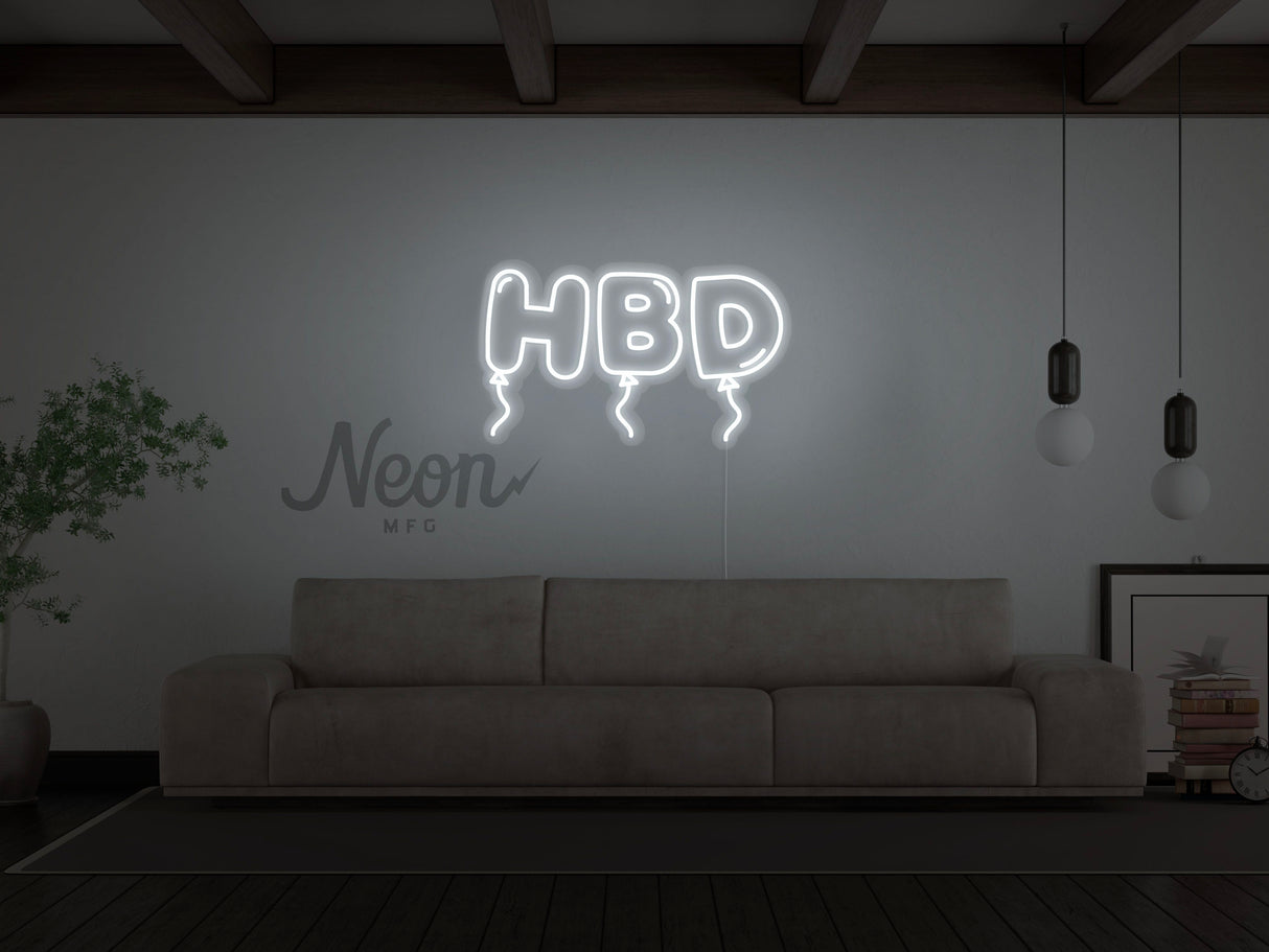 HBD Happy Birthday LED Neon Sign