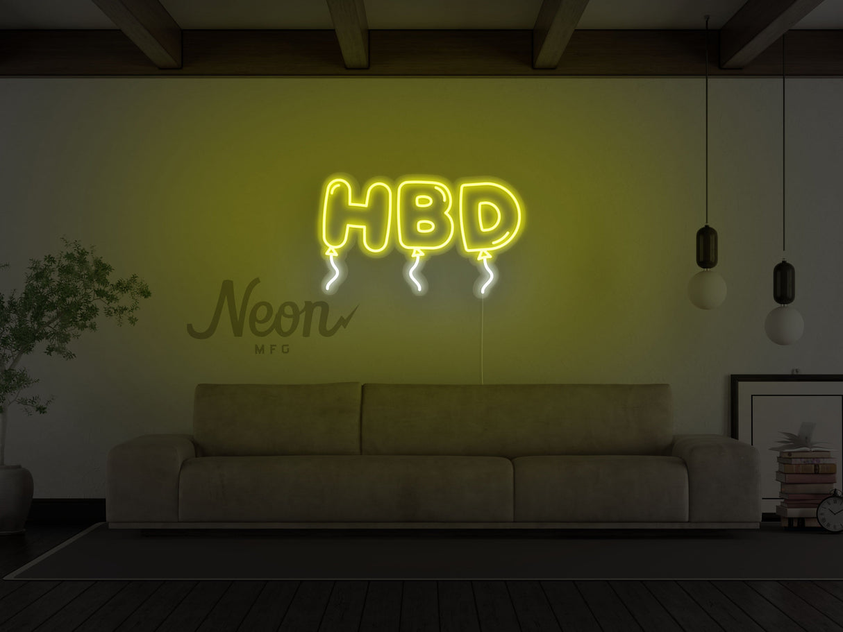 HBD Happy Birthday LED Neon Sign