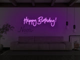 Happy Birthday Cursive LED Neon Sign