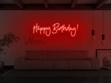 Happy Birthday Cursive LED Neon Sign