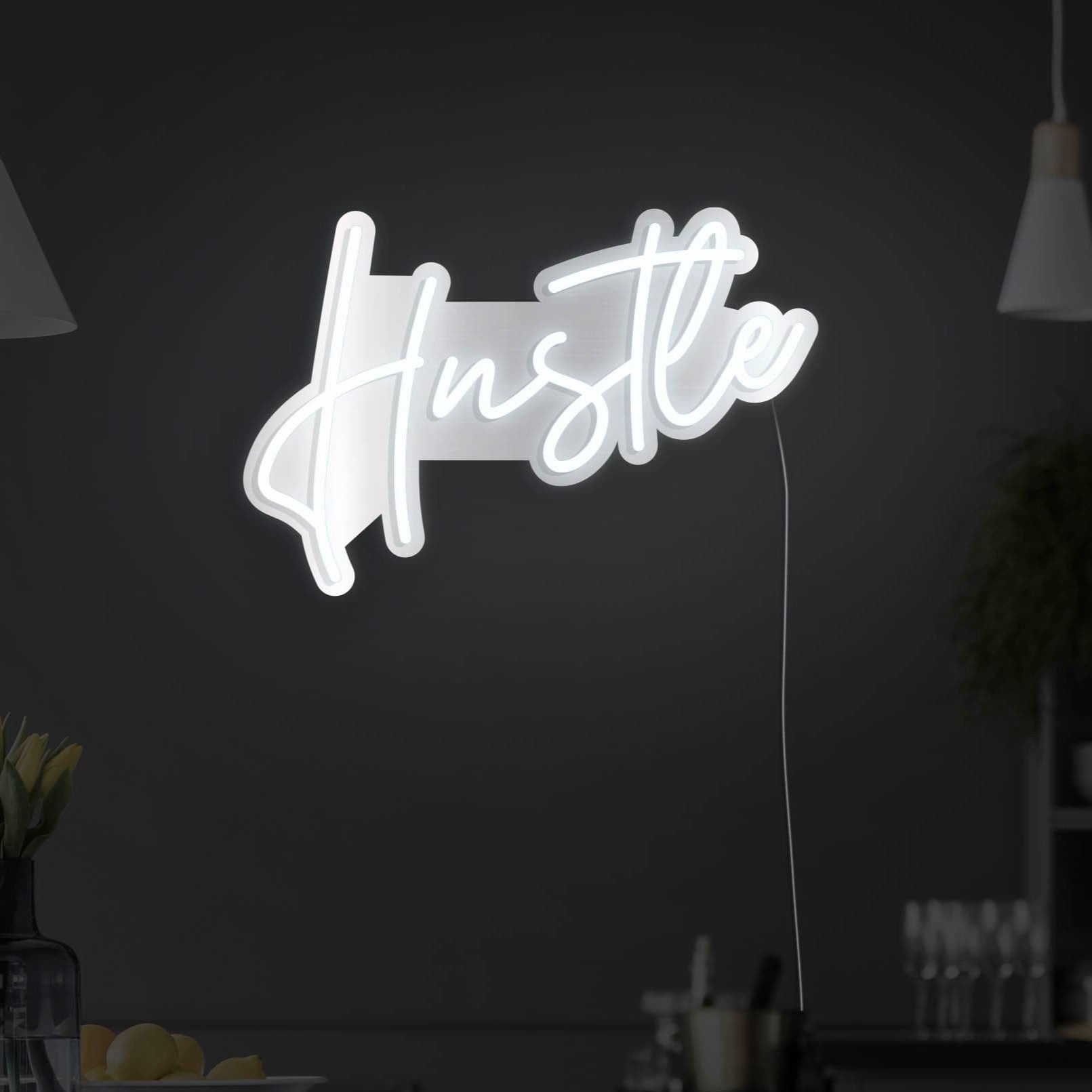 Hustle Version 2 Metallic LED Neon Sign