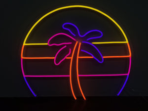 Palm Tree Retro 80s Sunset LED Neon Sign