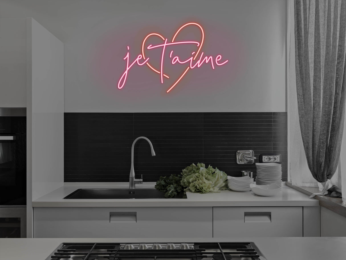 Je T'aime LED Neon Sign