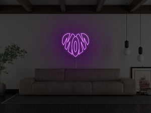 Mom Heart LED Neon Sign