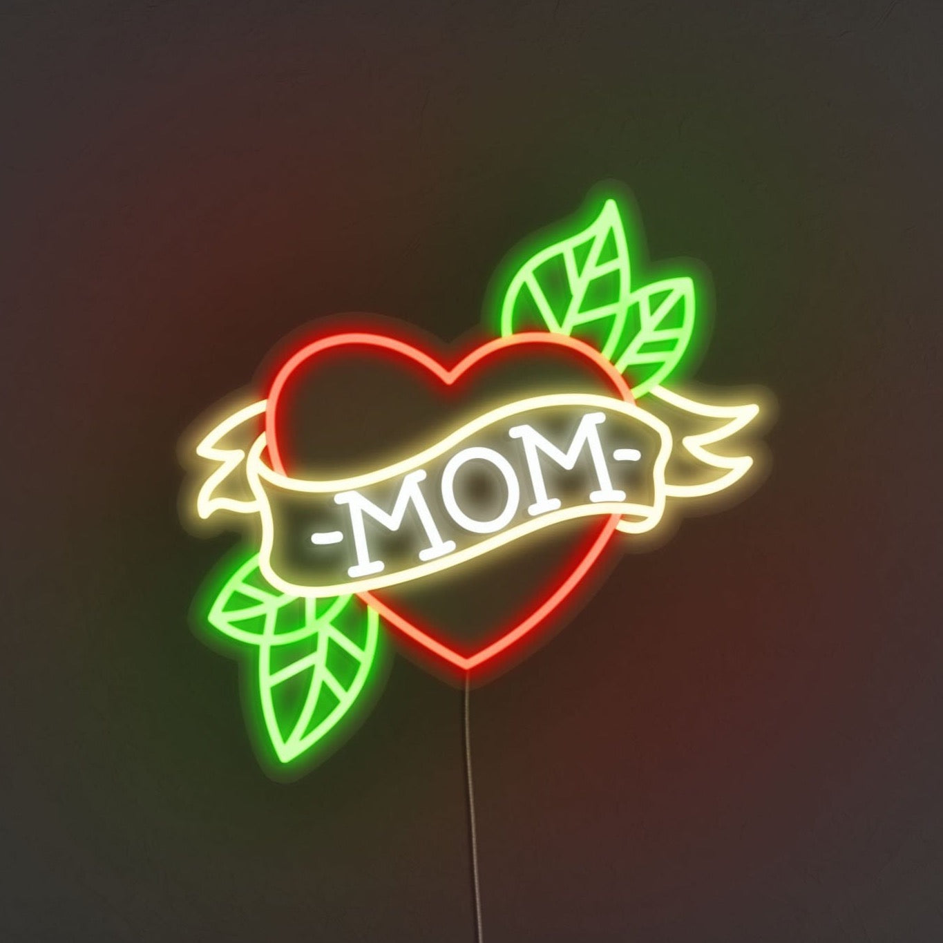 Mom Tattoo Heart LED Neon Sign
