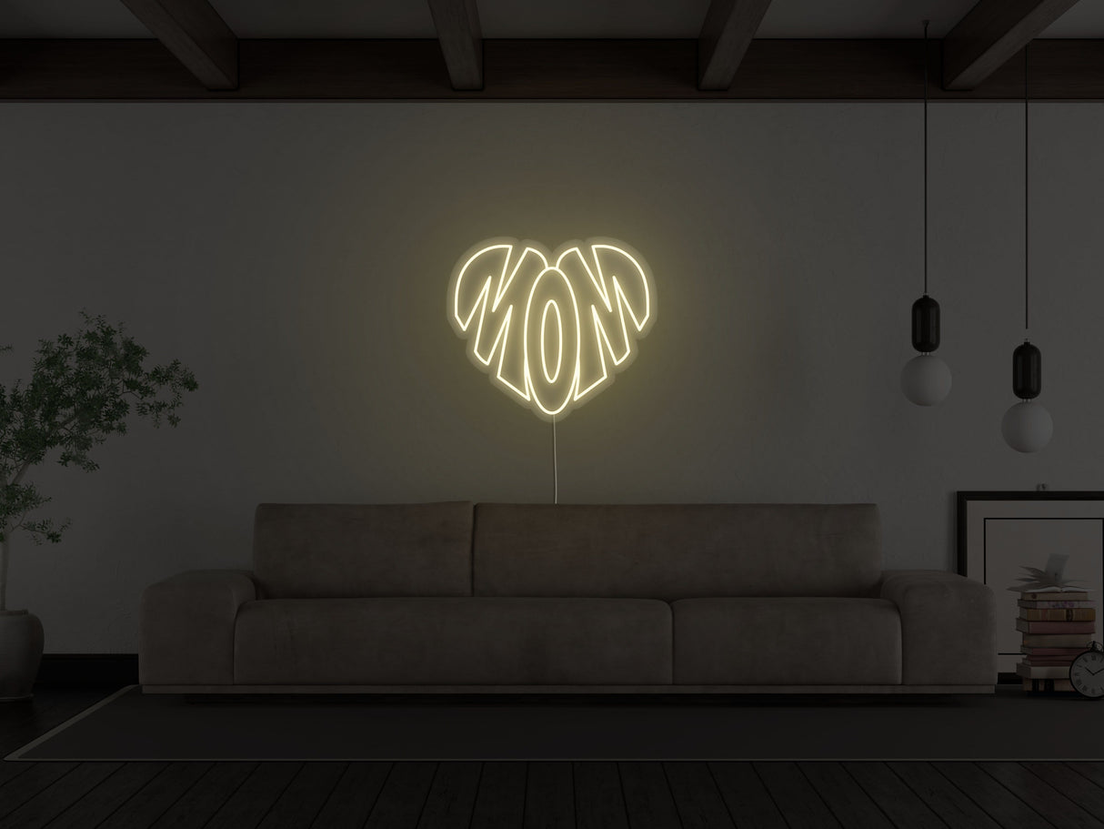 Mom Heart LED Neon Sign