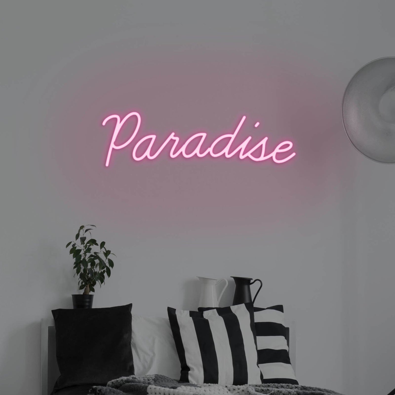 Hot Pink Paradise Neon Sign for Bedroom Decors Above Bed 