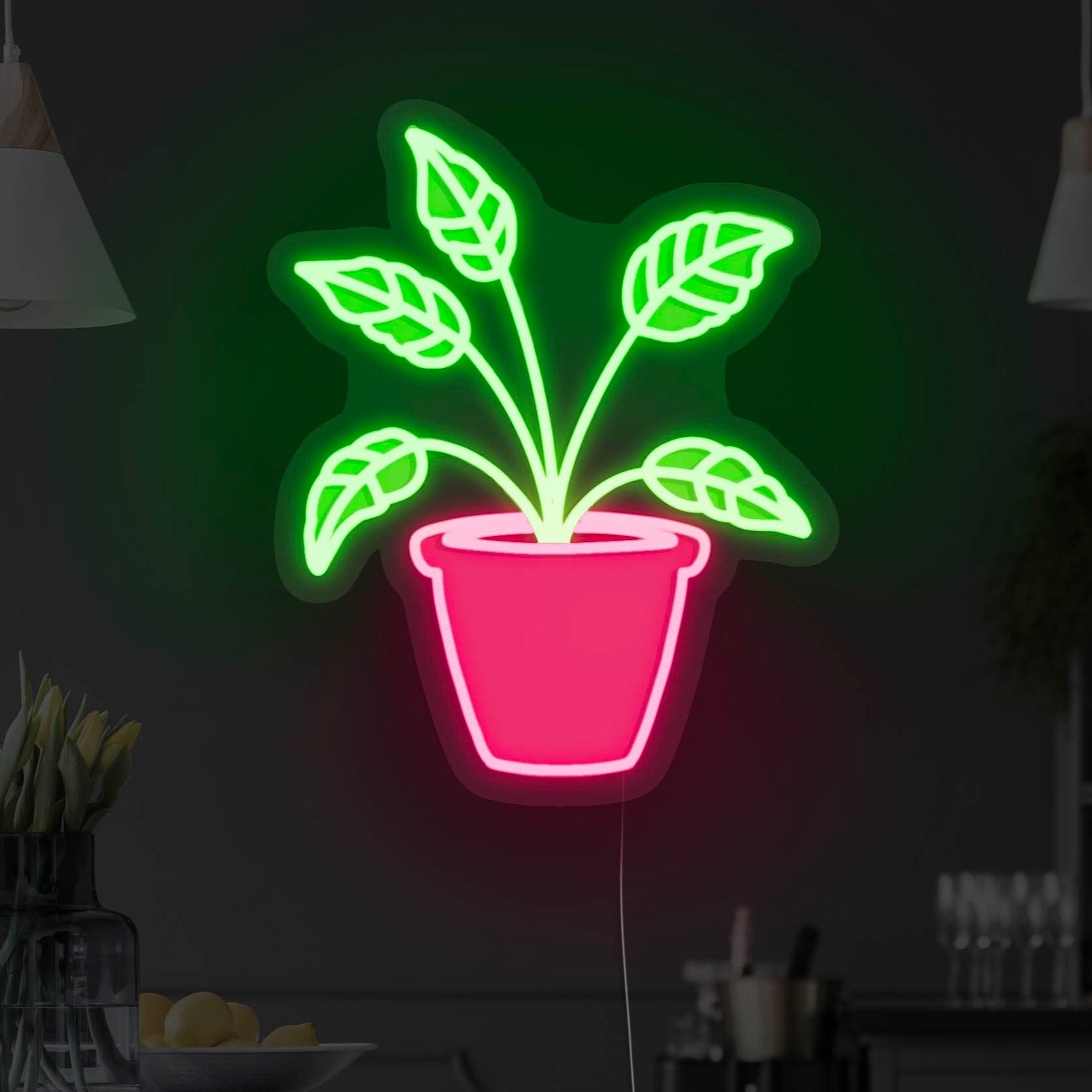 Potted Plant Version 1 LED Neon Sign
