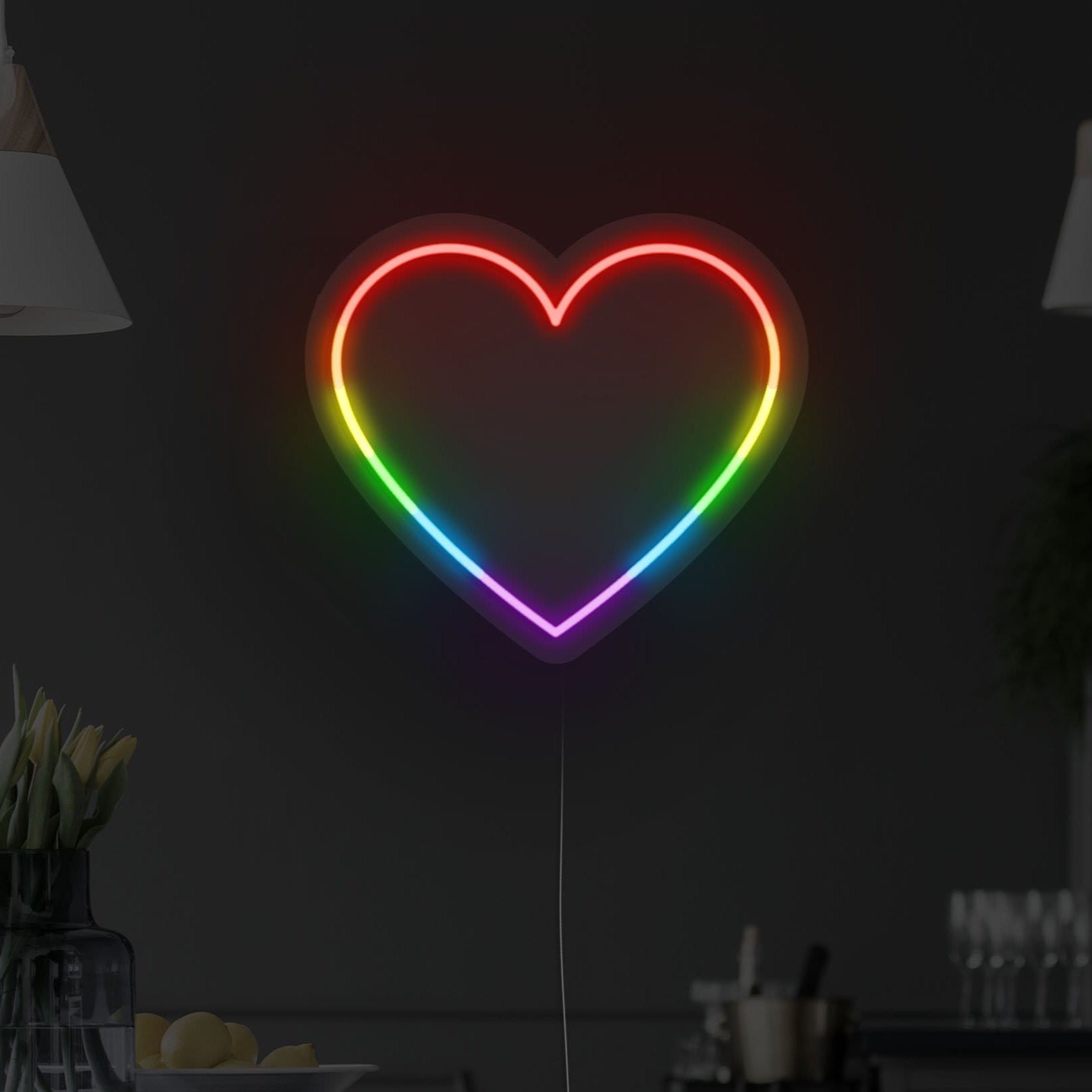 Pride Hearts LED Neon Sign