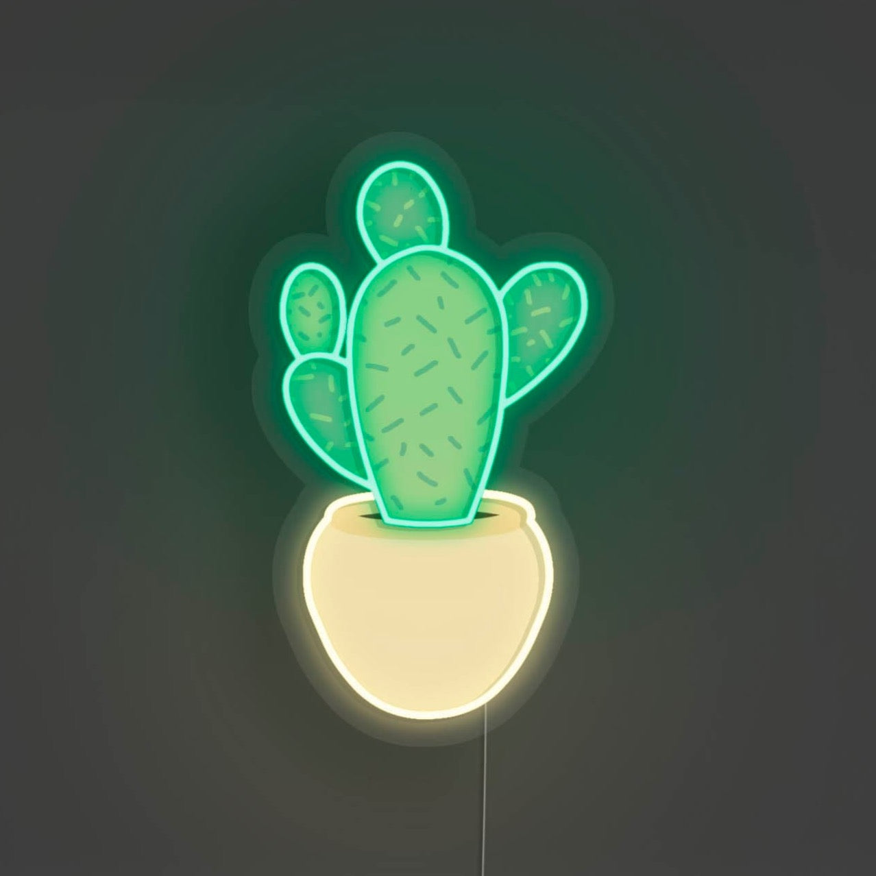 Potted Cactus LED Neon Sign