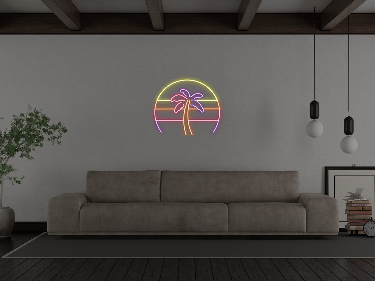 Palm Tree Retro 80s Sunset LED Neon Sign