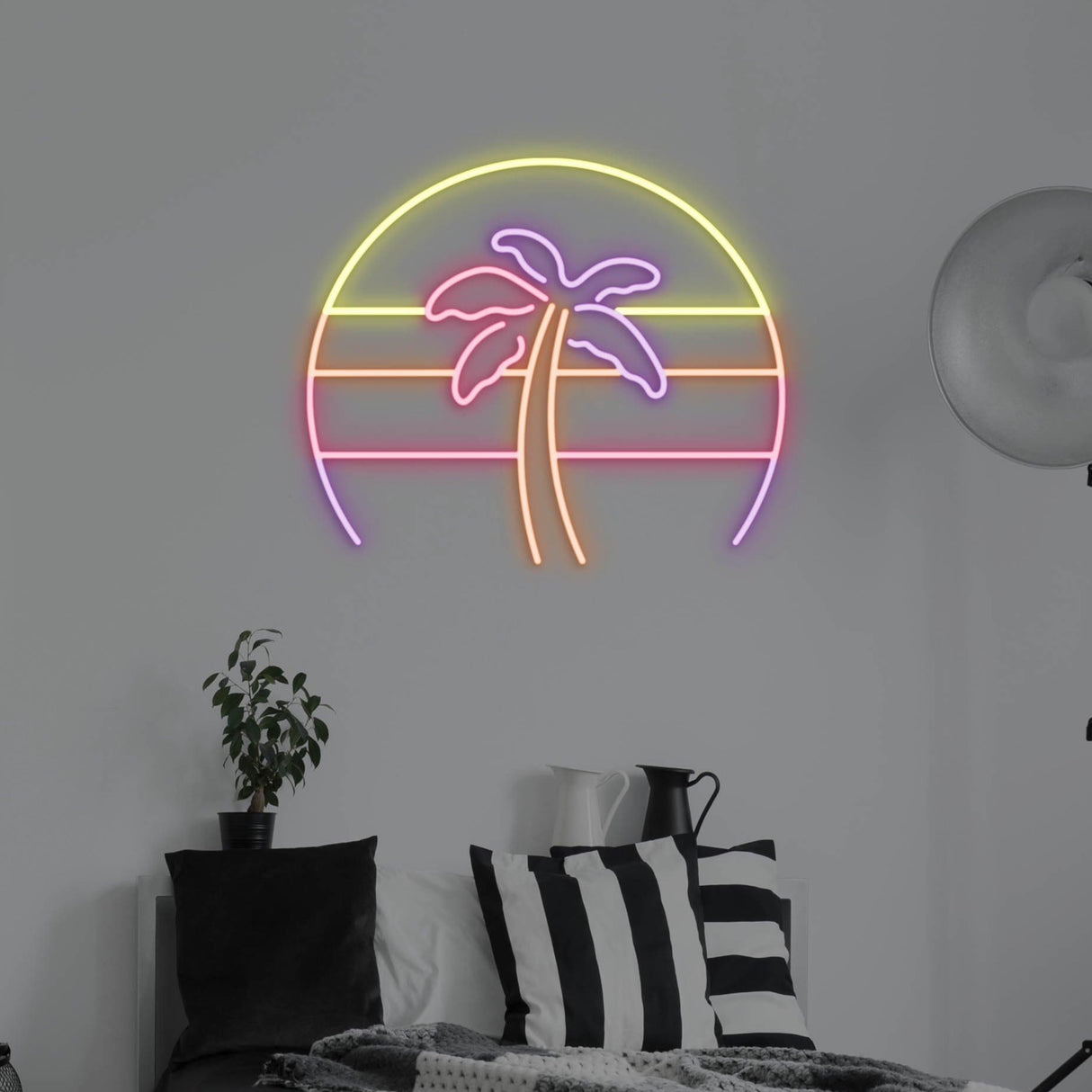 Palm Tree Retro 80s Sunset LED Neon Sign