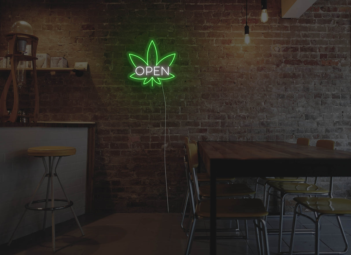 Weed Open LED Neon Sign